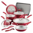 thumbnail image 1 of Rachael Ray Create Delicious Aluminum Nonstick Cookware Set, 13-Piece, Red Shimmer, 1 of 6