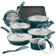 thumbnail image 1 of Rachael Ray Create Delicious Aluminum Nonstick Cookware Set, 13-Piece, Teal Shimmer, 1 of 2
