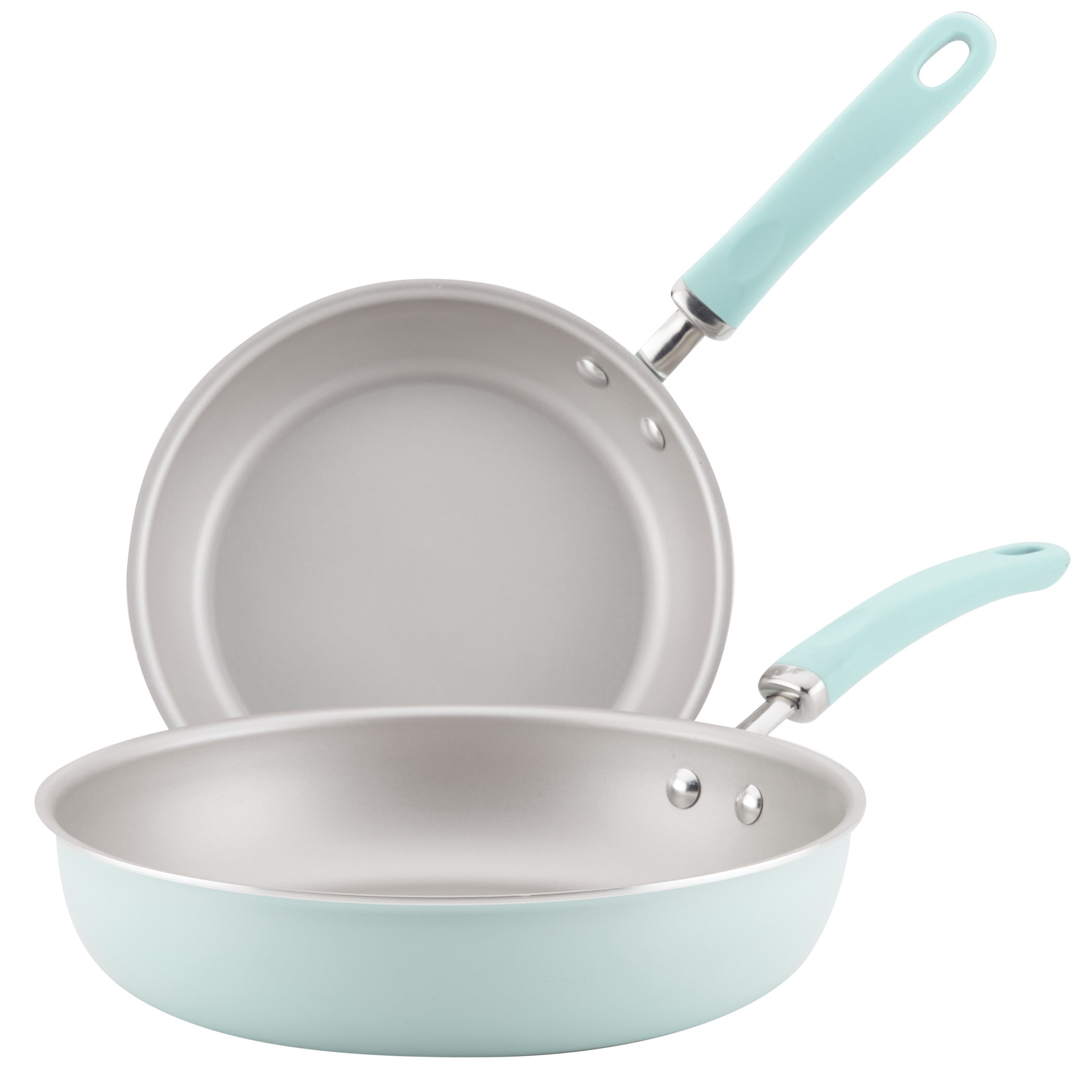 Rachael Ray 14.5 inch Create Delicious Aluminum Nonstick Frying Pan with Helper Handle, Teal Shimmer, Size: 12.5 inch