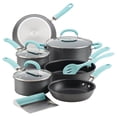 thumbnail image 1 of Rachael Ray Create Delicious Hard Anodized Aluminum Nonstick Cookware Set, 11 Piece, Light Blue Handles, 1 of 9