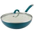 thumbnail image 1 of Rachael Ray Cucina 11 inch Ceramic Nonstick Stir Fry Pan with Lid, Marine Blue, 1 of 9