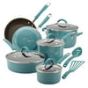 Rachael Ray 12-Piece Cucina Nonstick Pots and Pans Set, Cookware Set, Agave