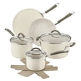 thumbnail image 1 of Rachael Ray Cucina Ceramic Nonstick Cookware 10 Piece Pots and Pans Set, Almond, 1 of 11
