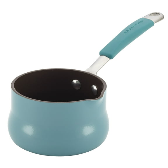 Rachael Ray Cucina Hard Enamel Nonstick Butter Warmer, 0.75-Quart, Agave Blue