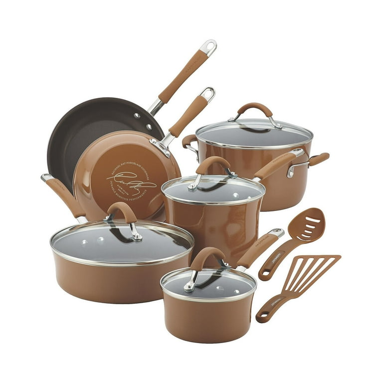Cucina 12-Piece Aluminum Nonstick Cookware Set in Mushroom Brown Cucina 12-Piece Aluminum Nonstick Cookware Set in Mushroom Brown