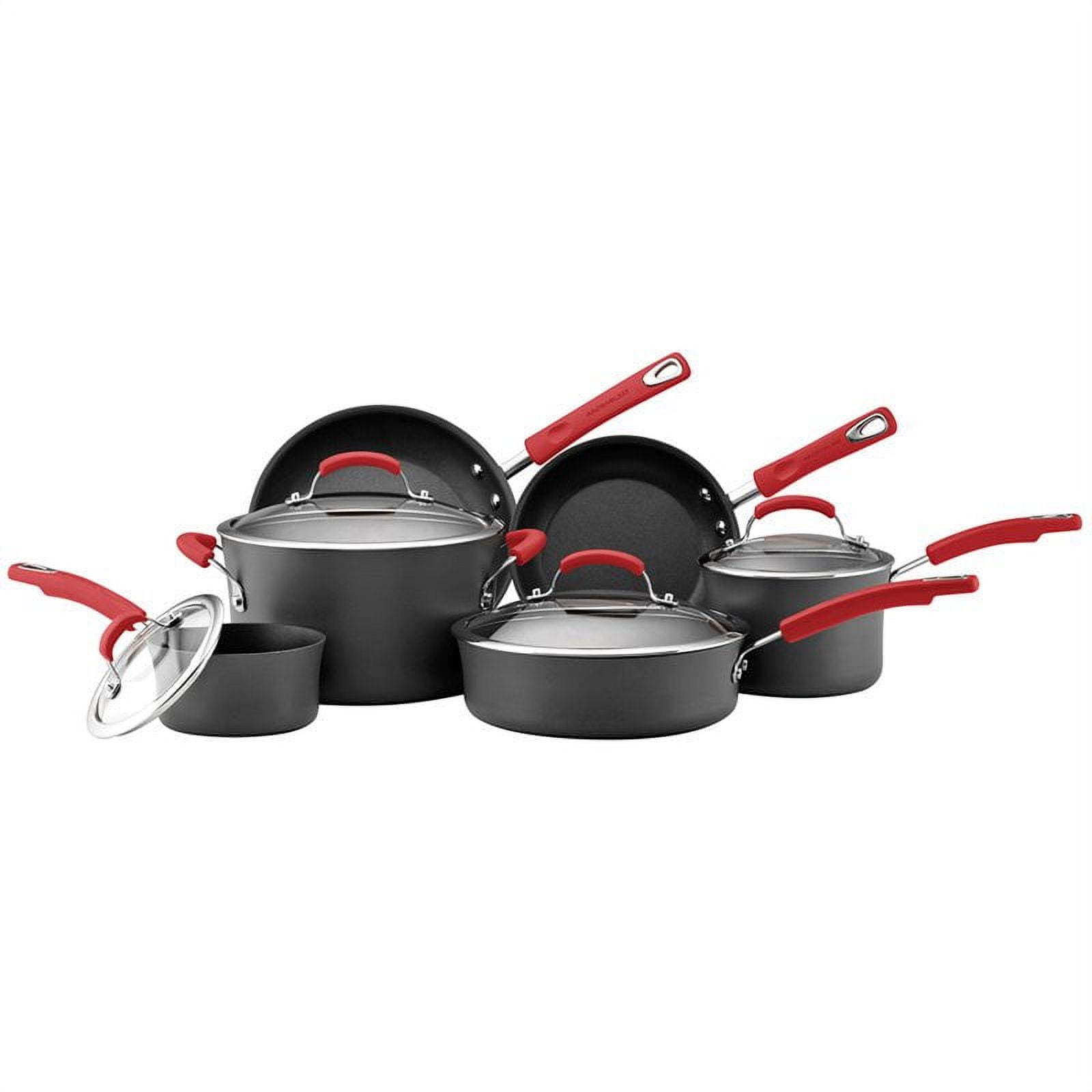 Rachael Ray Dishwasher Safe 10 Piece Hard Anodized NonStick Pots and