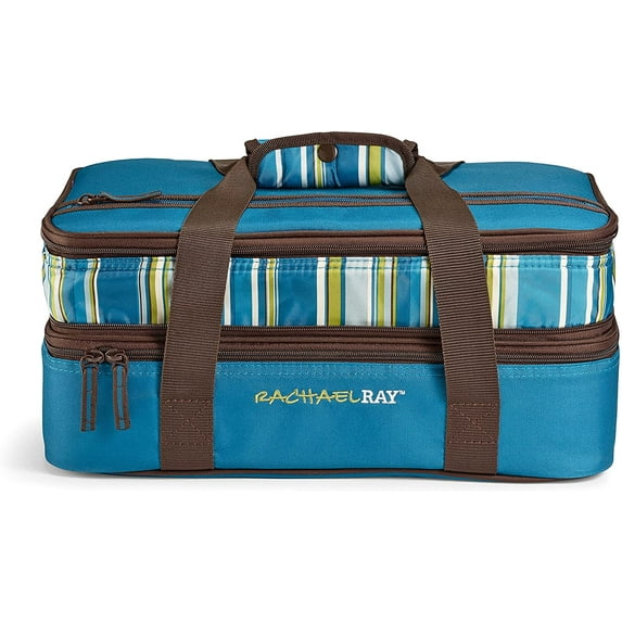 Rachael Ray Expandable Lasagna Lugger Stripe Marine Blue