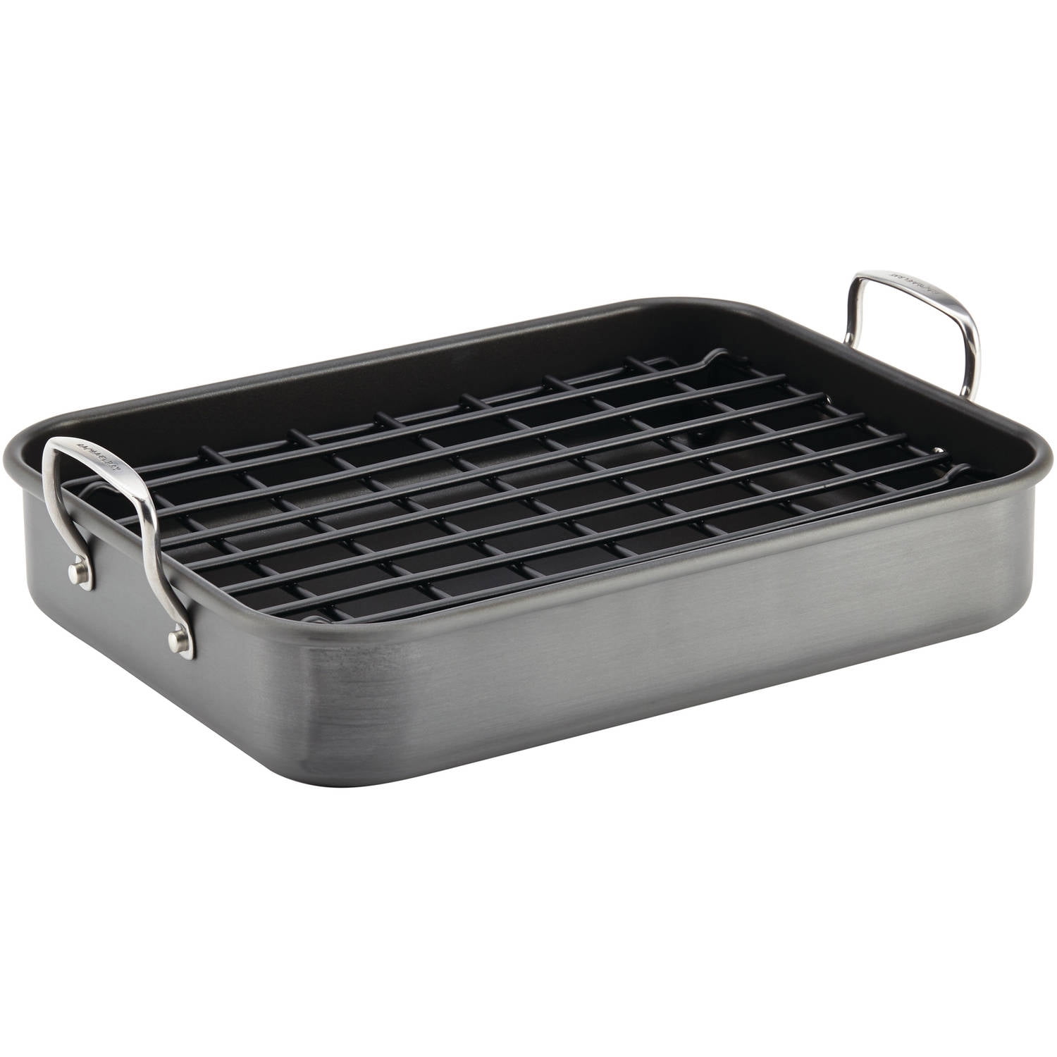 All-Clad e87599 Hard Anodized Aluminum Scratch Resistant Nonstick Anti-Warp Base 16-inch by 13-inch Large Roaster Roasting Pan