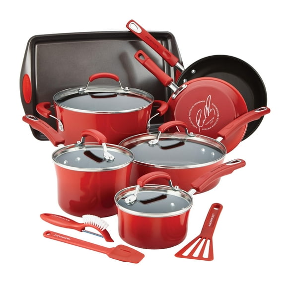 Rachael Ray Hard Enamel 14 Piece Non-Stick Pots and Pans