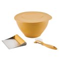thumbnail image 1 of Rachael Ray Kitchen Prep, Garbage Bowl with Lid, Bench Scrape, Veggie Peeler, 4 Piece Set, Turmeric Yellow, 1 of 8