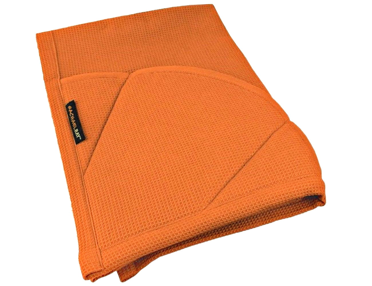 5pk Microfiber Waffle Kitchen Towel And Dish Cloth Set Orange - MU Kitchen