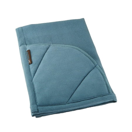 Rachael Ray Kitchen Towel and Oven Glove Moppine - A 2-in-1 Kitchen Towel with Pot-Holder Pockets- Smoke Blue