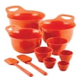 thumbnail image 1 of Rachael Ray Mix and Measure Mixing Bowl Measuring Cup and Utensil Set, 10-Piece, Orange, 1 of 8