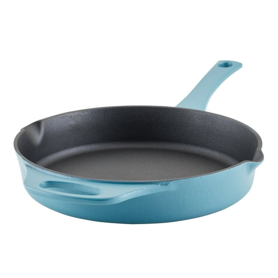 Rachael Ray NITRO 10 inch Cast Iron Skillet, Agave Blue