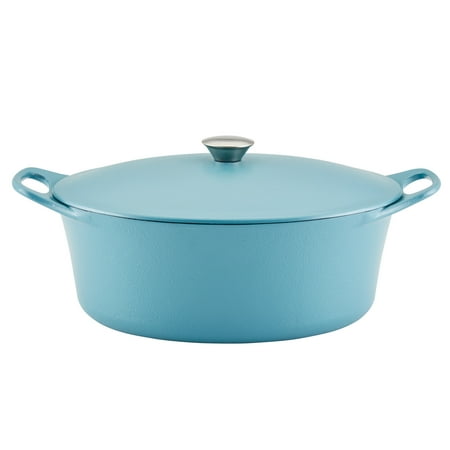 Rachael Ray NITRO 6.5 Quart Cast Iron Dutch Oven, Agave Blue