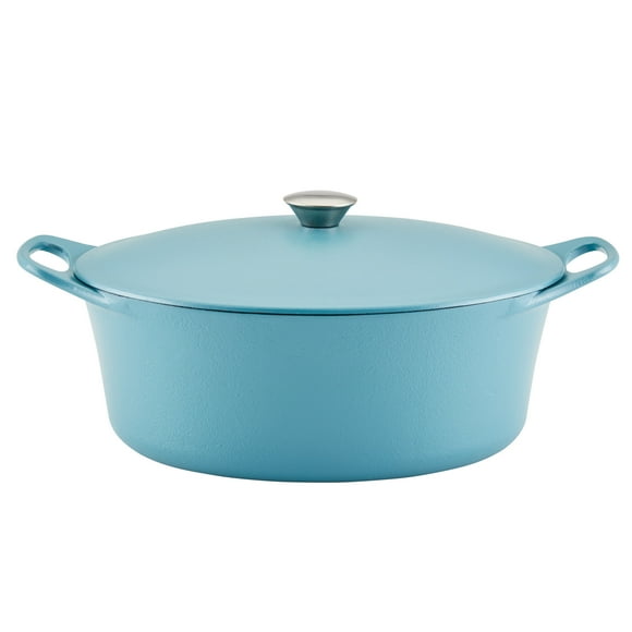 Rachael Ray NITRO 6.5 Quart Cast Iron Dutch Oven, Agave Blue