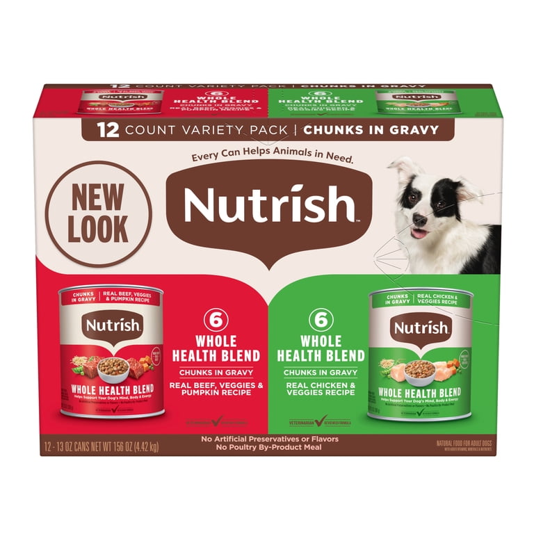 Nutrish Whole Health Blend Chunks in Gravy Variety Pack Wet Dog
