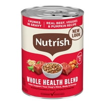 Nutrish Real Beef & Veggies Recipe Whole Health Blend Chunks in Gravy Wet Dog Food, 13 oz. Can (Rachael Ray)