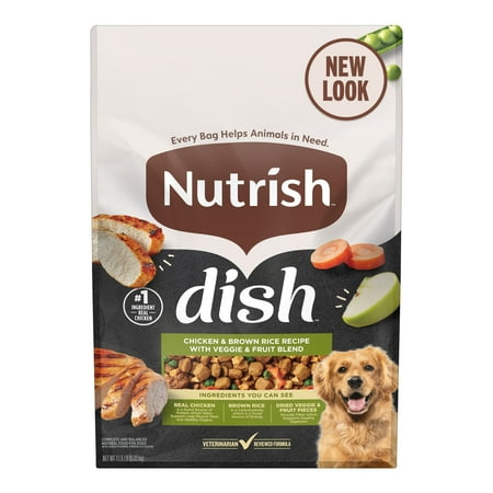 Nutrish Dish Chicken & Brown Rice Recipe with Veggie & Fruit Blend Dry Dog Food, 11.5 lb. Bag (Rachael Ray)