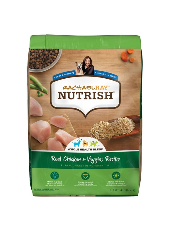 Rachael Ray Nutrish Dish Real Chicken & Veggies Recipe Dry Dog Food, 14 lb. Bag