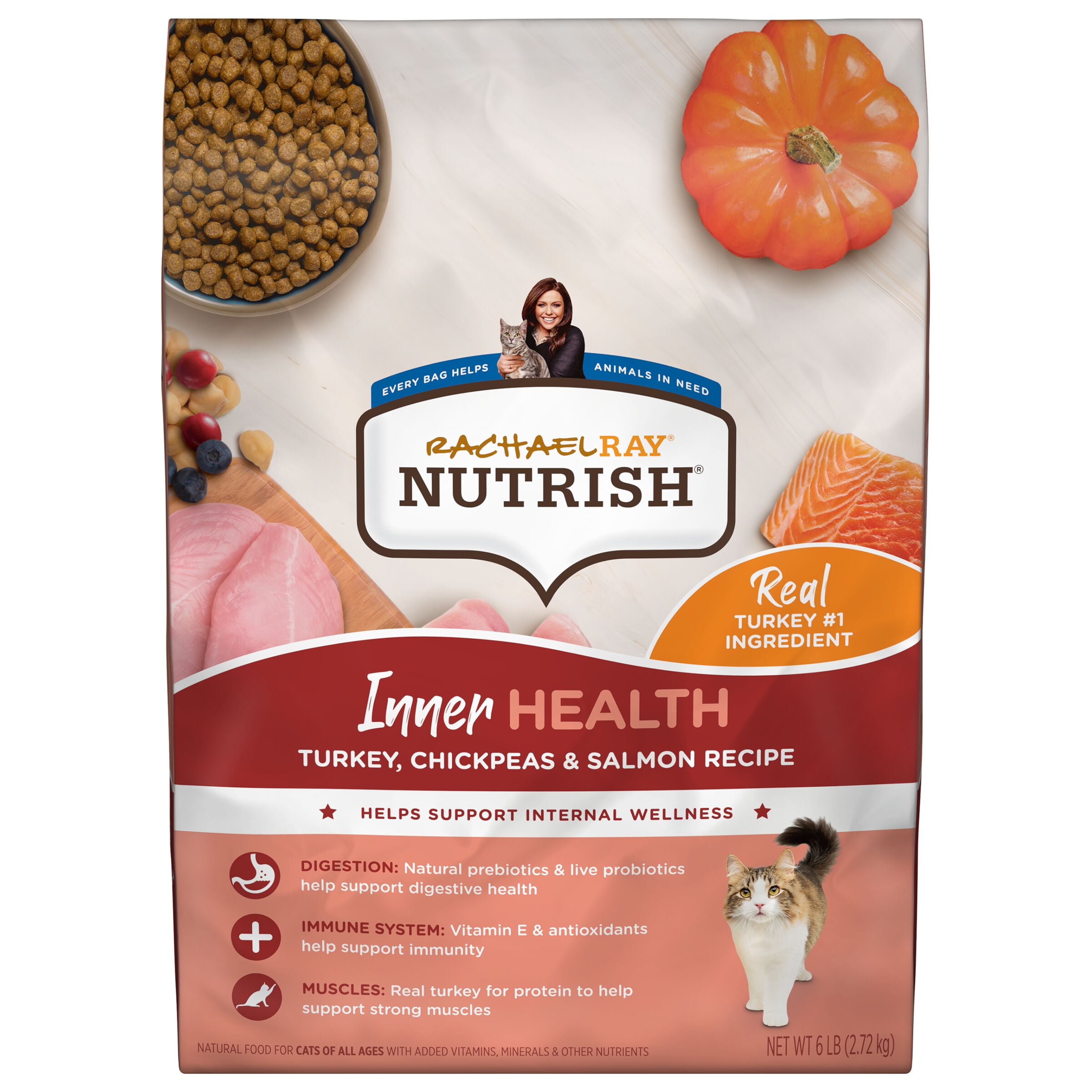 Rachael Ray Nutrish Inner Health Dry Cat Food Turkey Chickpeas