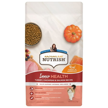 Rachael Ray Nutrish Inner Health Turkey, Chickpeas & Salmon Recipe Dry Cat Food, 6 lb. Bag