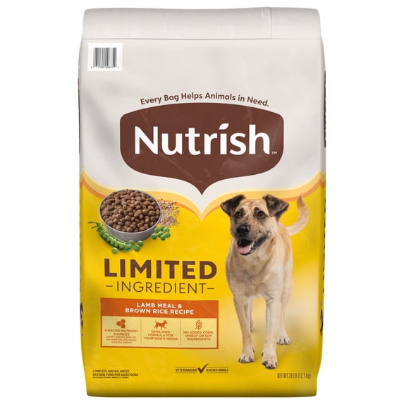 Nutrish Limited Ingredient Lamb Meal & Brown Rice Recipe Dry Dog Food, 28 lb. Bag (Rachael Ray)