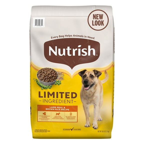 Nutrish Limited Ingredient Lamb Meal & Brown Rice Recipe Dry Dog Food, 28 lb. Bag (Rachael Ray)