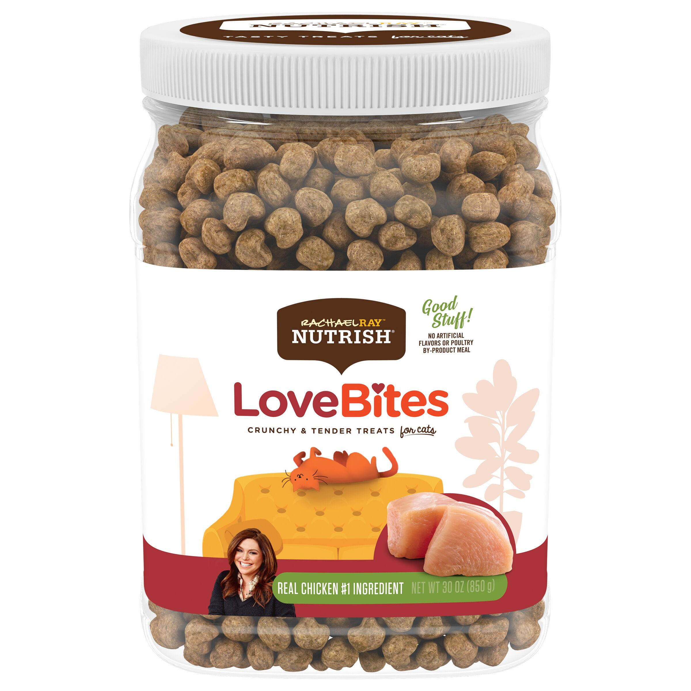 Rachael Ray Nutrish Love Bites Cat Treats With Chicken, 30 oz. Canister