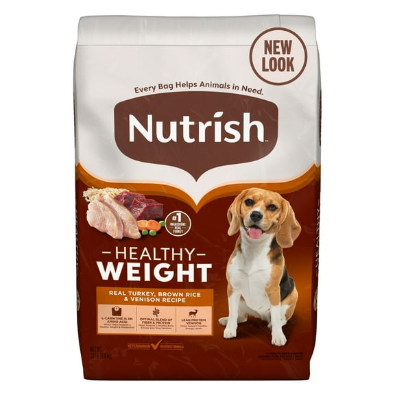 Nutrish Healthy Weight Real Turkey, Brown Rice & Venison Recipe Dry Dog Food, 13 lb. Bag, Packaging May Vary (Rachael Ray)