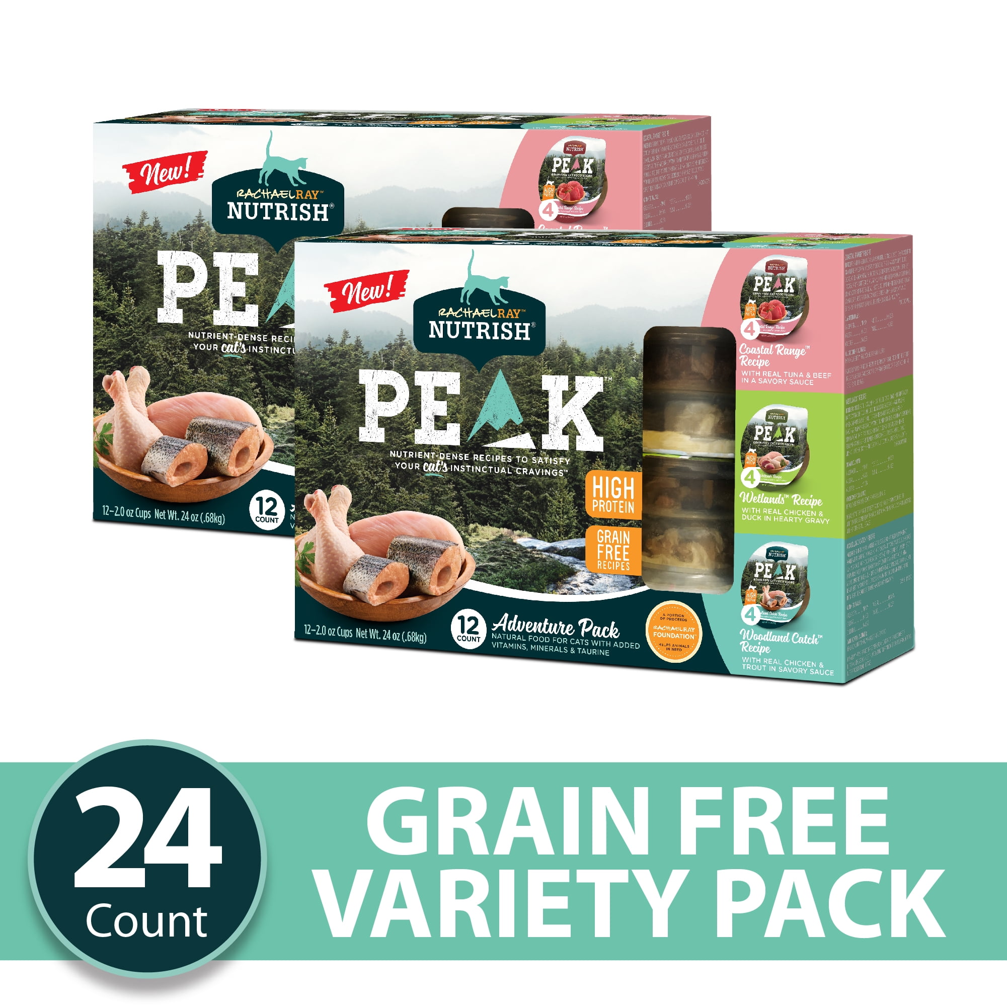 Rachael Ray Nutrish PEAK Natural Wet Cat Food Variety Pack, Grain