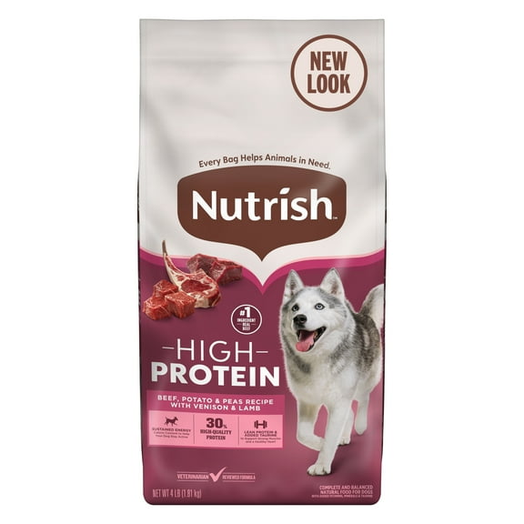 Nutrish High Protein Beef, Potato & Peas Recipe with Venison & Lamb Dry Dog Food, 4 lb. Bag (Rachael Ray)
