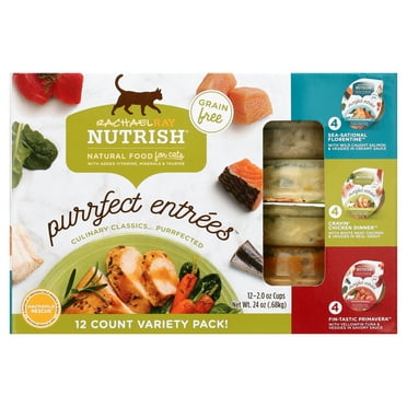 Rachael Ray Nutrish Purrfect Entrees Variety Pack Grain Free Wet Cat Food, 2 oz. Cup, 12 Count