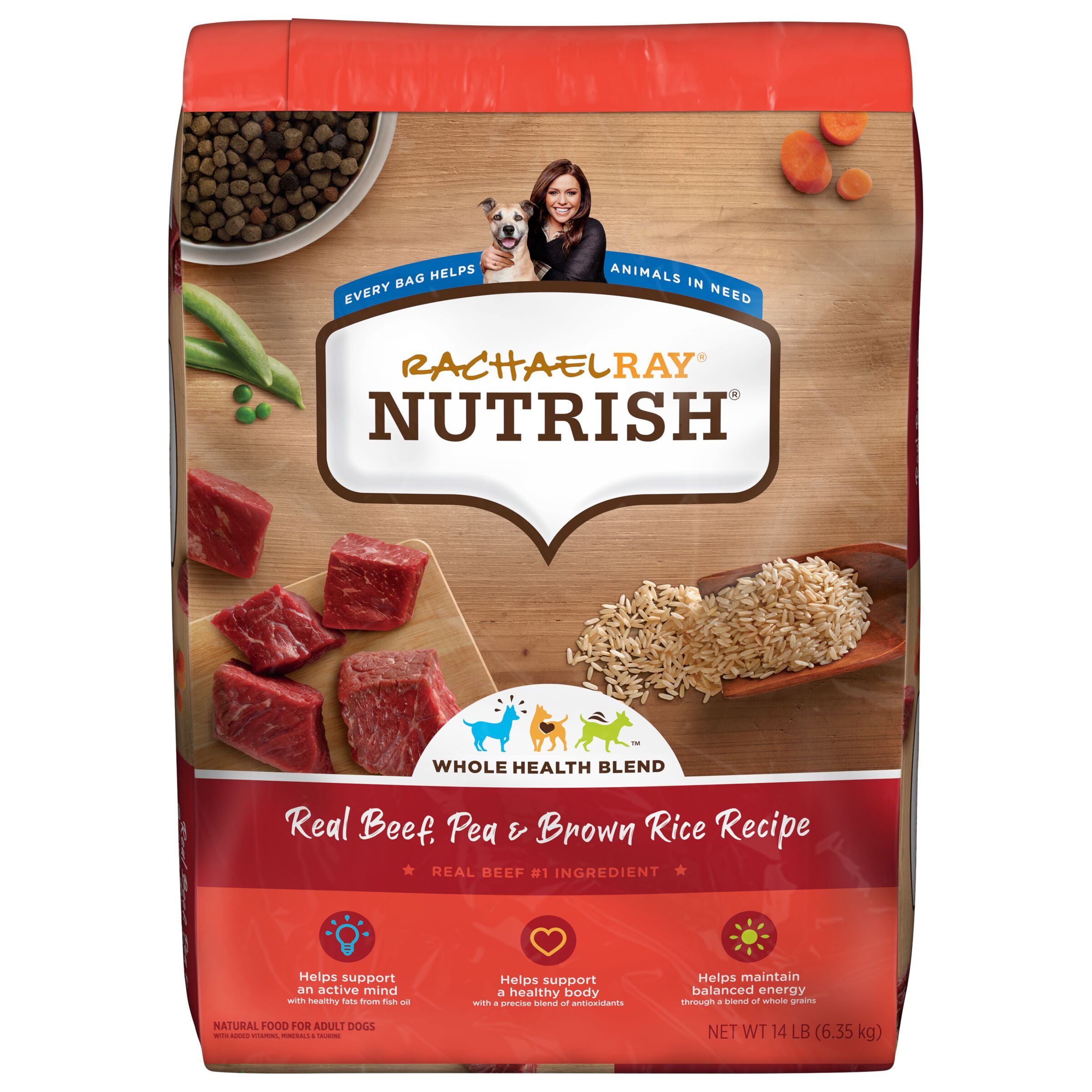 Rachael Ray Nutrish Real Beef, Pea & Brown Rice Recipe Dry Dog Food, 14 lb. Bag (Packaging May Vary)