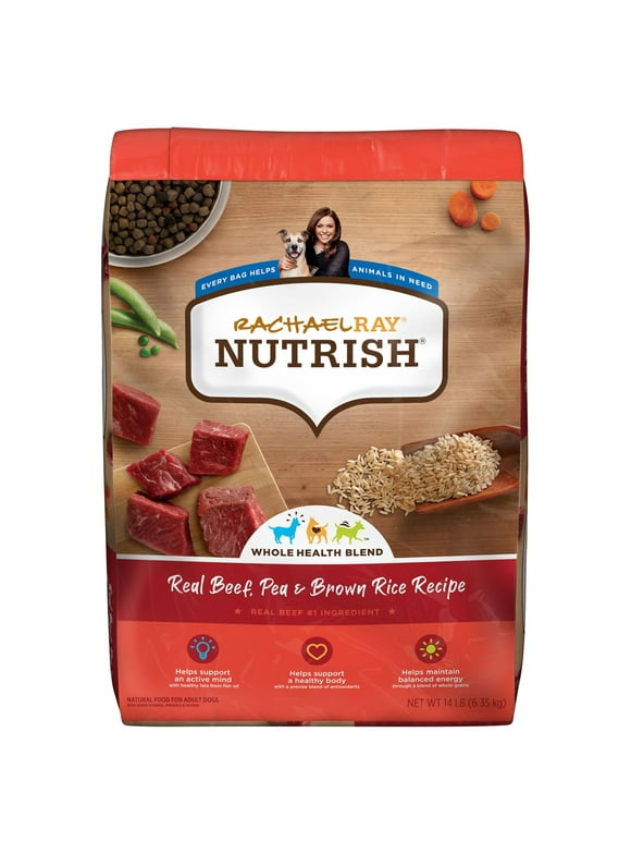 Rachael Ray Nutrish Real Beef, Pea & Brown Rice Recipe Dry Dog Food, 14 lb. Bag