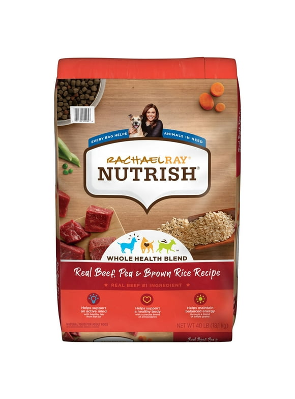 Rachael Ray Nutrish Natural Real Beef, Pea & Brown Rice Recipe, Super Premium Dog Food (Various Sizes)
