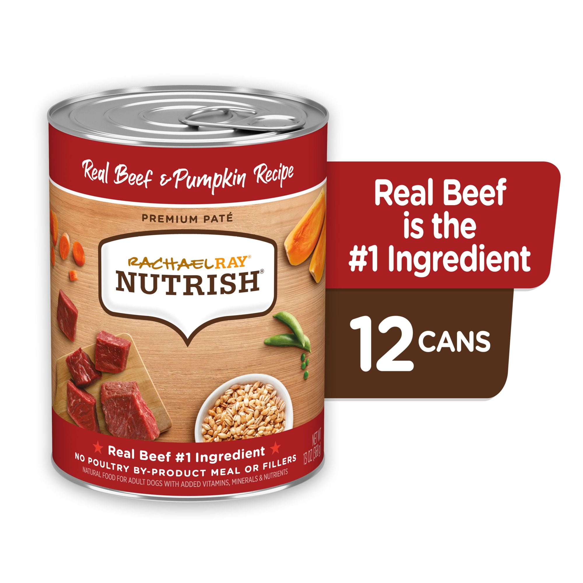 Rachael Ray Nutrish Real Beef & Pumpkin Recipe, Wet Dog Food,13 oz. Can