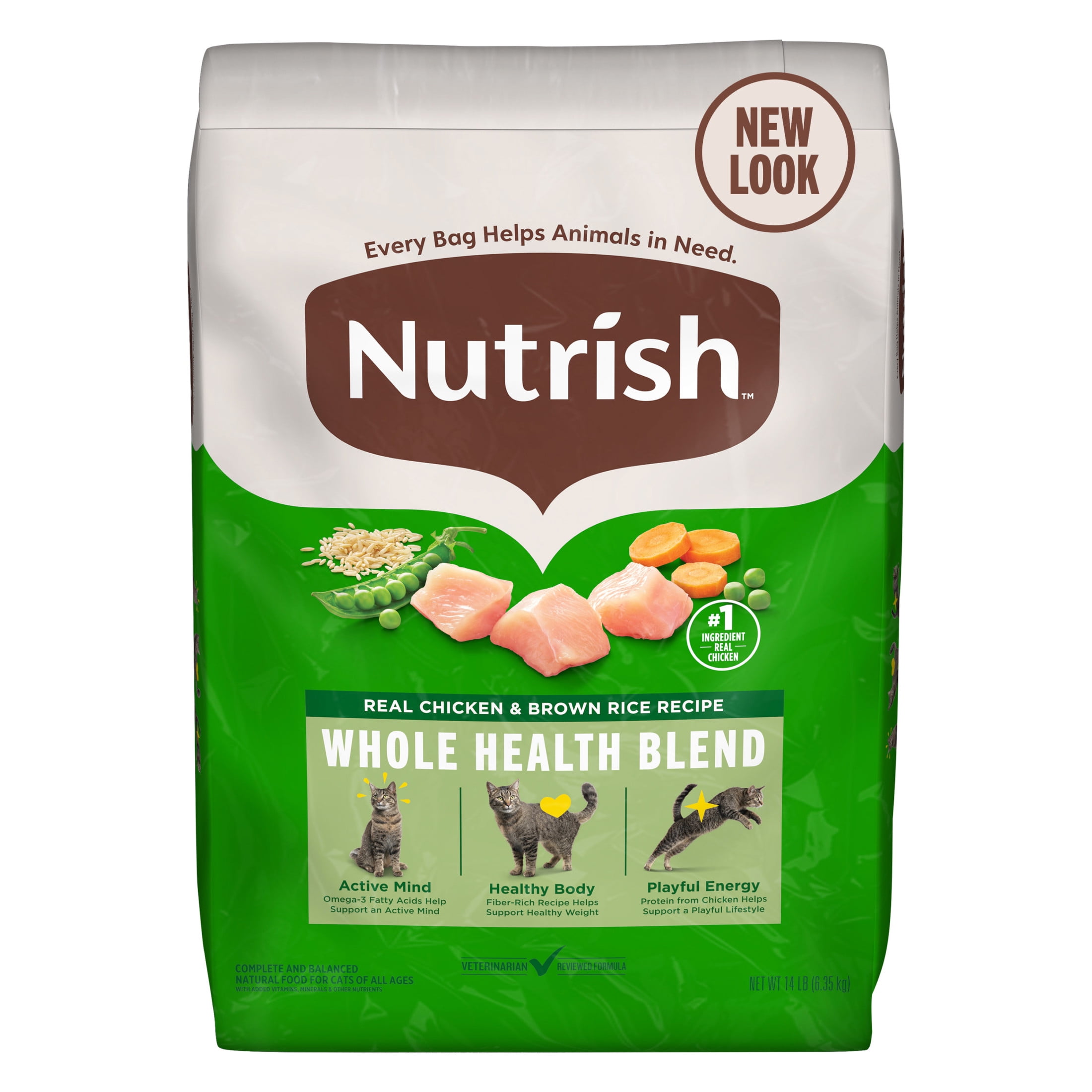 Nutrish Real Chicken & Brown Rice Recipe Dry Cat Food, 14 lb. Bag (Rachael Ray)