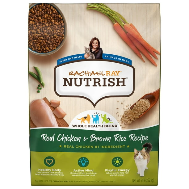 Rachael Ray Nutrish Real Chicken & Brown Rice Recipe, Dry Cat Food, 6