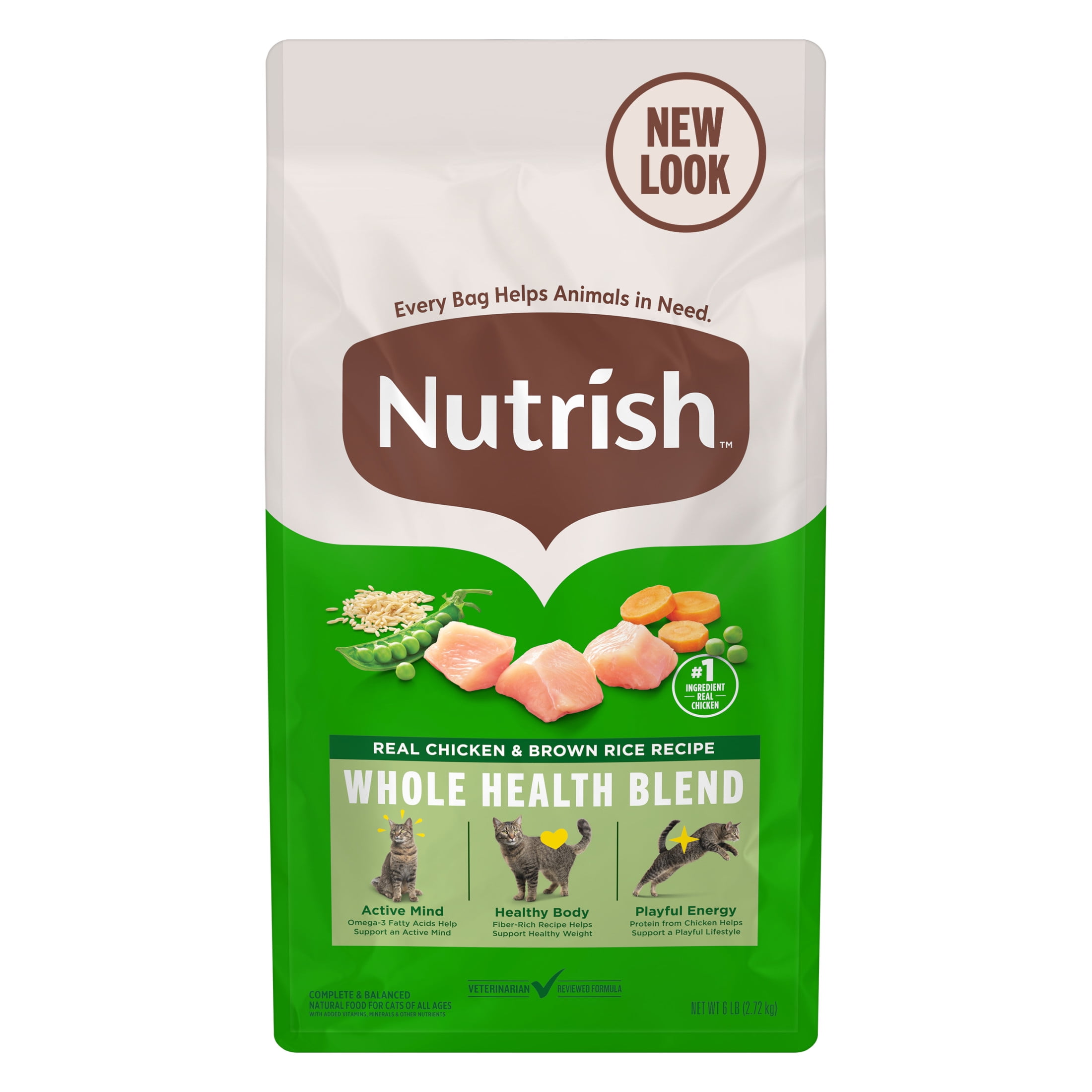 Nutrish Real Chicken & Brown Rice Recipe Dry Cat Food, 6 lb. Bag (Rachael Ray)