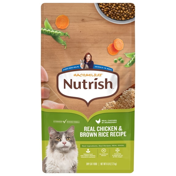 Rachael Ray Nutrish Dry Cat Food, Chicken & Brown Rice Recipe, 6 Lb. Bag