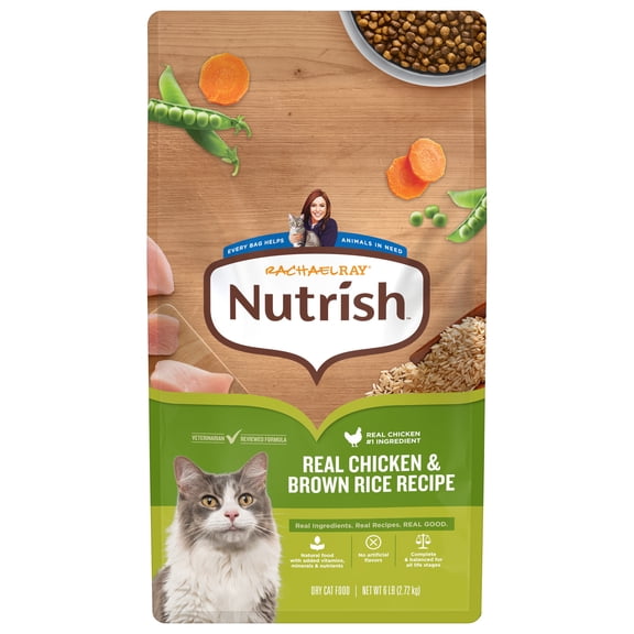 Rachael Ray Nutrish Dry Cat Food, Chicken & Brown Rice Recipe, 6 Lb. Bag