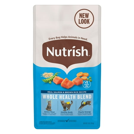 Nutrish Real Salmon & Brown Rice Recipe Dry Cat Food, 3 lb. Bag (Rachael Ray)