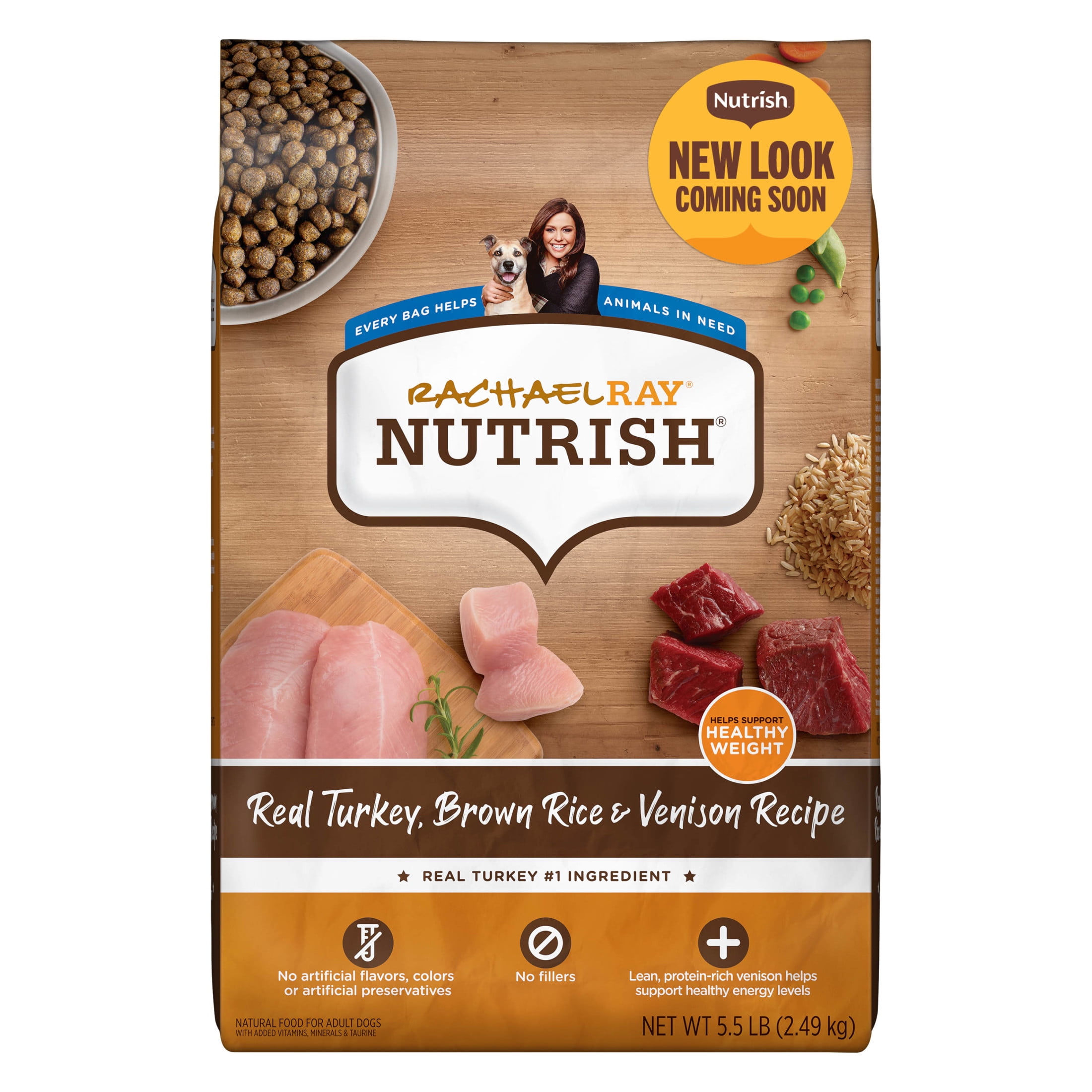 Rachael Ray Nutrish Real Turkey, Brown Rice & Venison Recipe Dry Dog Food, 5.5 lb. Bag