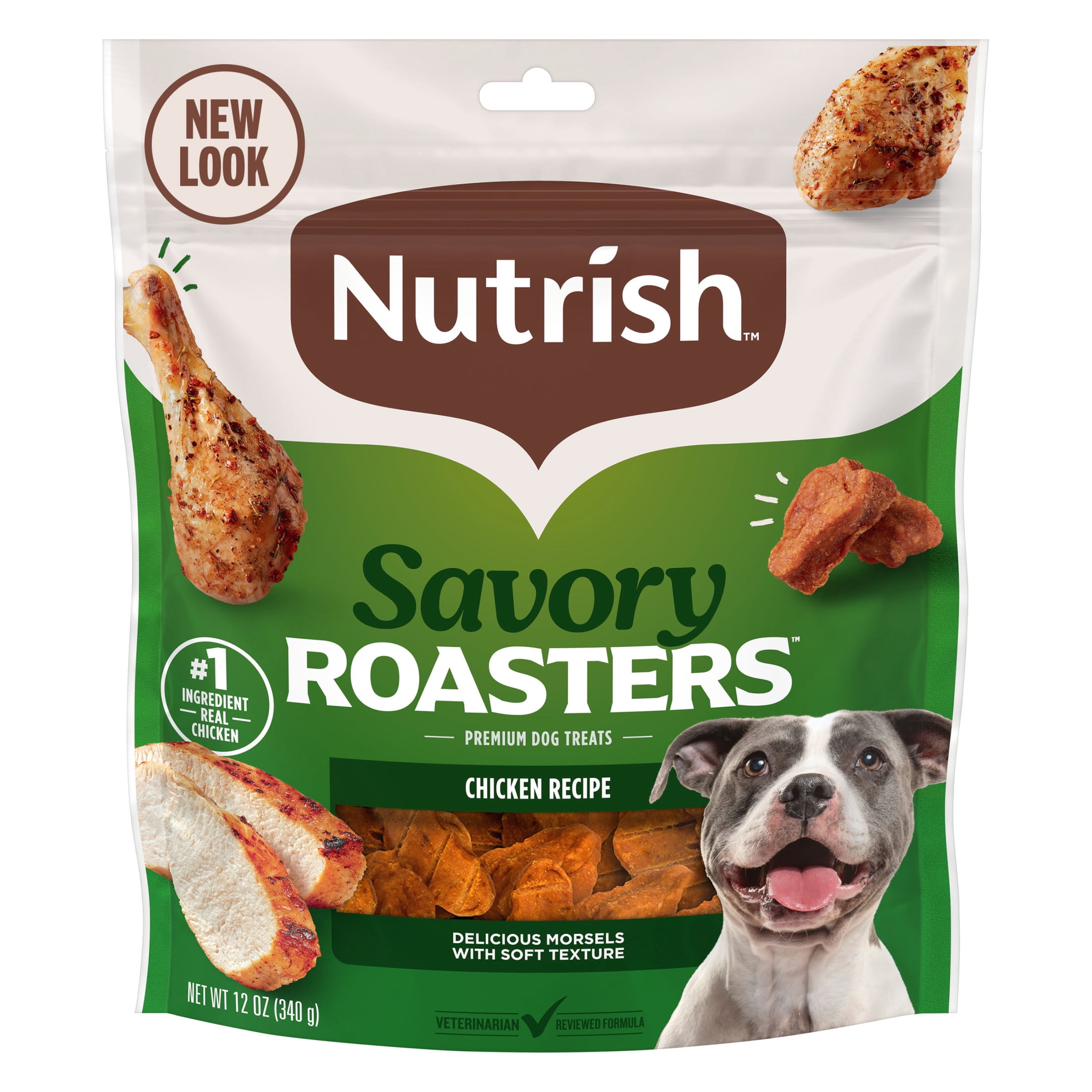 Nutrish Savory Roasters Chicken Recipe Premium Dog Treats, 12 oz