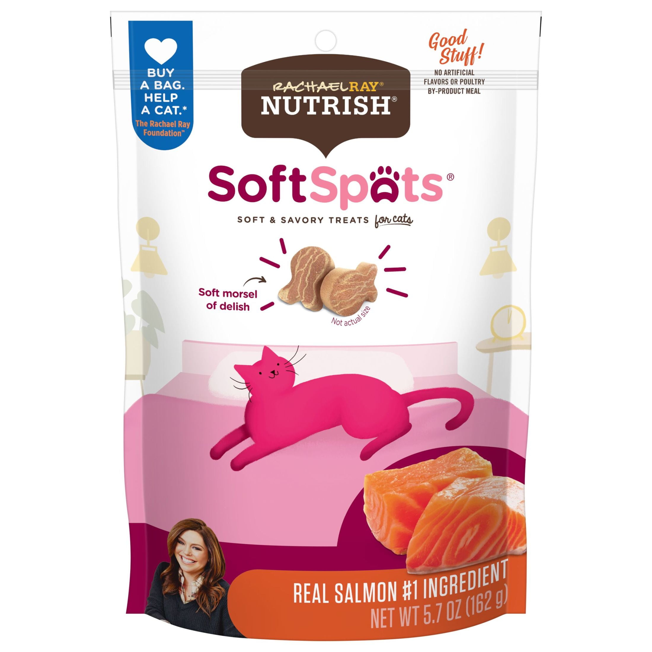 Rachael Ray Nutrish Soft Spots Cat Treats, Salmon, 5.7 oz. Bag