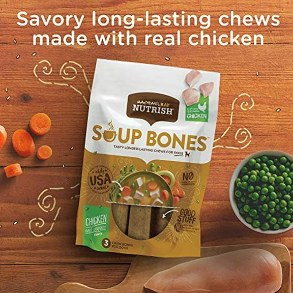 Rachael Ray Nutrish Soup Bones Dog Treats Chicken Veggies Flavor 6 Bones