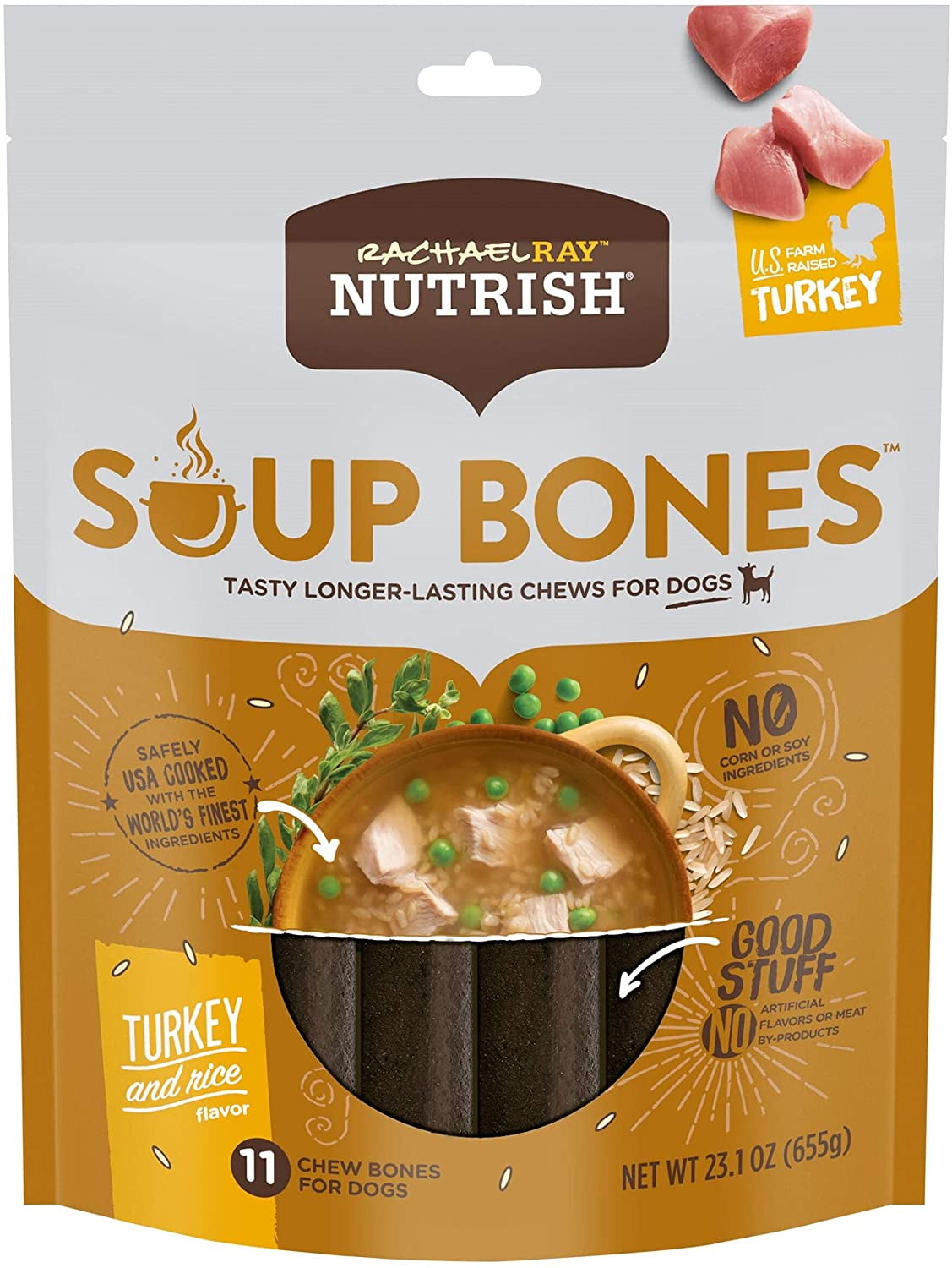 Rachael Ray Nutrish Soup Bones Longer Lasting Dog Treat Chews