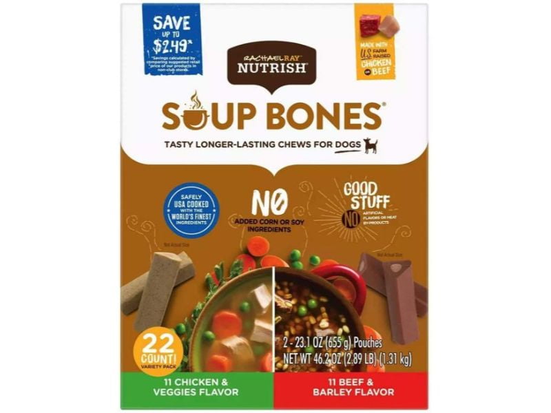 Rachael Ray Nutrish Soup Bones Long Lasting Dog Chews Variety Pack, 22