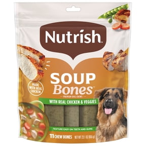 Nutrish Soup Bones Premium Dog Chews with Real Chicken and Veggies, 11 Chews, Packaging May Vary (Rachael Ray)